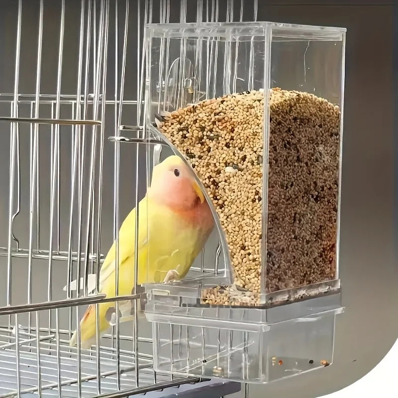 Transparent Automatic Bird Feeder Anti Splash Bird User Outside Parrot Feeder